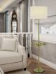 Cal® Lighting & Accessories Crofton Antique Brass Floor Lamp with Tray Table-2