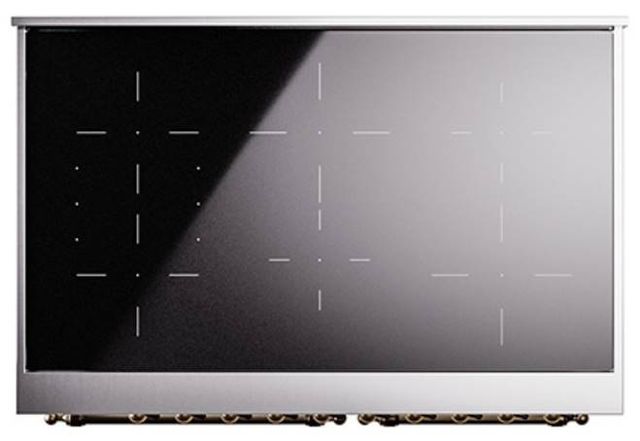 Ilve® Nostalgie II Noblesse 40'' Custom RAL Color Pro Style Induction Range with Burnished Trim-2