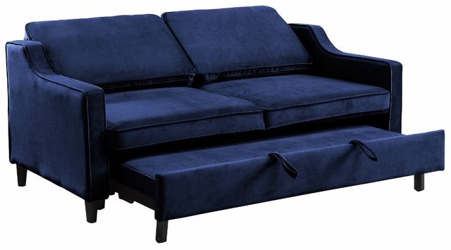 Homelegance® Adelia Navy Convertible Studio Sofa with Pull-Out Bed-1