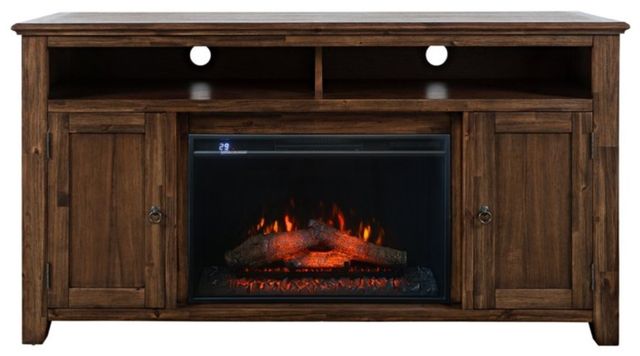 Jofran Inc. Bakersfield Brown Electric Fireplace Media Console-2
