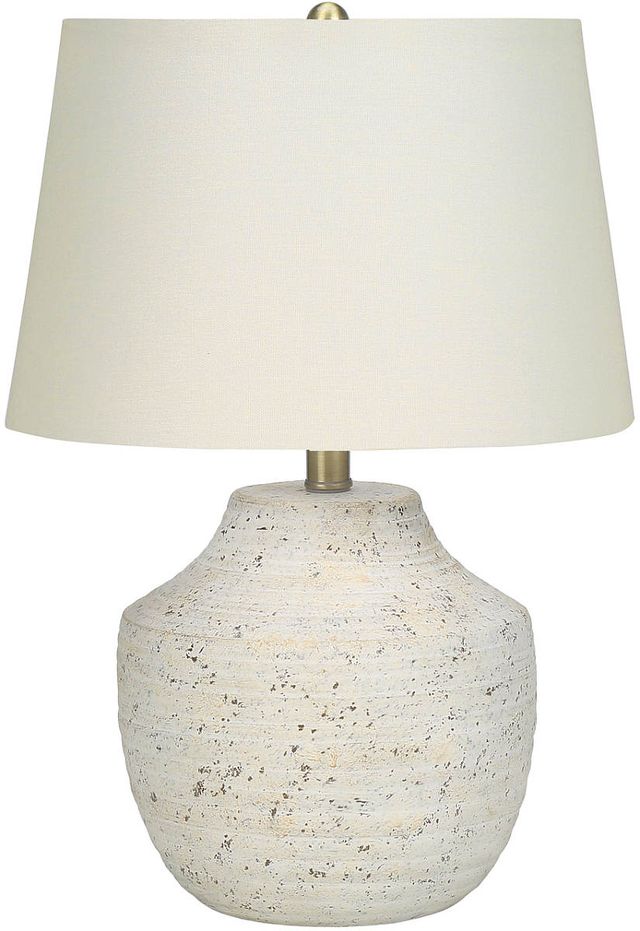 Monarch Specialties Inc. 20"H Cream Concrete Table Lamp-0
