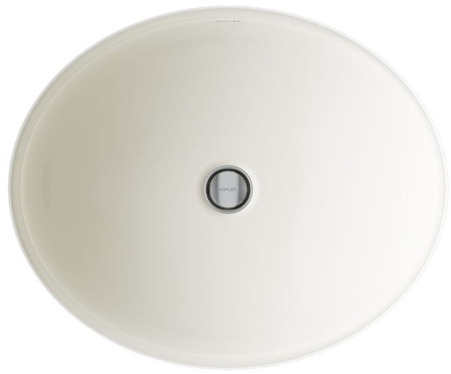 Kohler Caxton® Biscuit 19.25" Oval Undermount Bathroom Sink with Glazed Underside, No Overflow-1