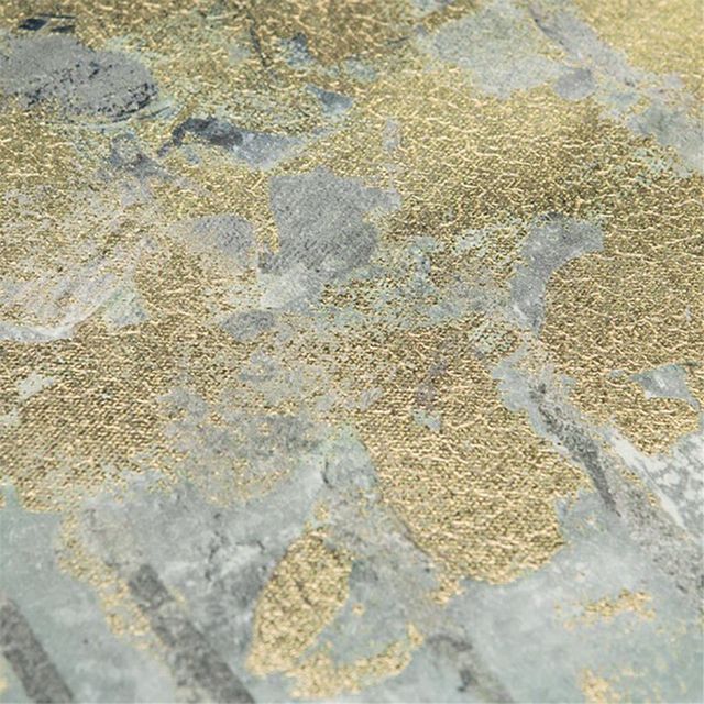 Olliix by Madison Park Teal Set f 3 Midnight Forest Gel Coat Canvas with Gold Foil Embellishment-4