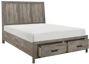 Mazin Furniture Bainbridge Gray Eastern King Platform Bed-2