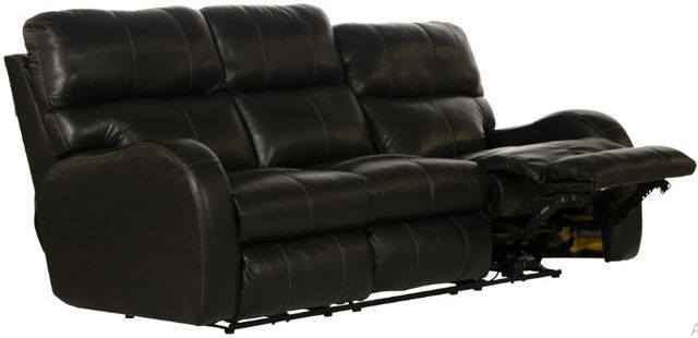 Catnapper® Angelo Black Leather Power Lay Flat Reclining Sofa with Power Adjustable Headrest-1