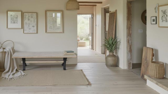 Nest Home Collections Missoula Antique Natural White Bench -1