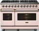 Viking® 5 Series 48" Blush Pro Style Dual Fuel (NG) Range with Brushed Brass Trim-2