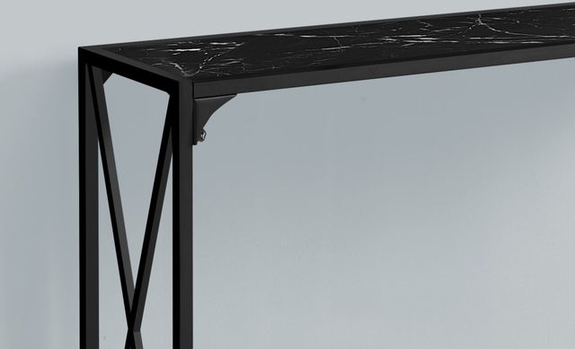 Monarch Specialties Inc. Black Marble Console Table-1