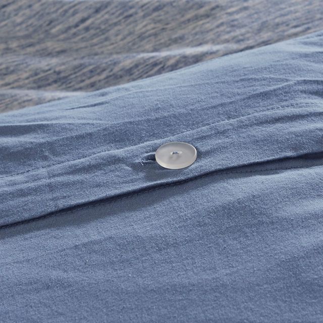 Olliix by Urban Habitat Blue Twin/Twin XL Space Dyed Melange Cotton Jersey Knit Duvet Cover Set-2