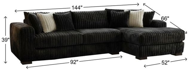 Albany Industries 2-Piece Mondo Black Right-Arm Facing Sectional-1