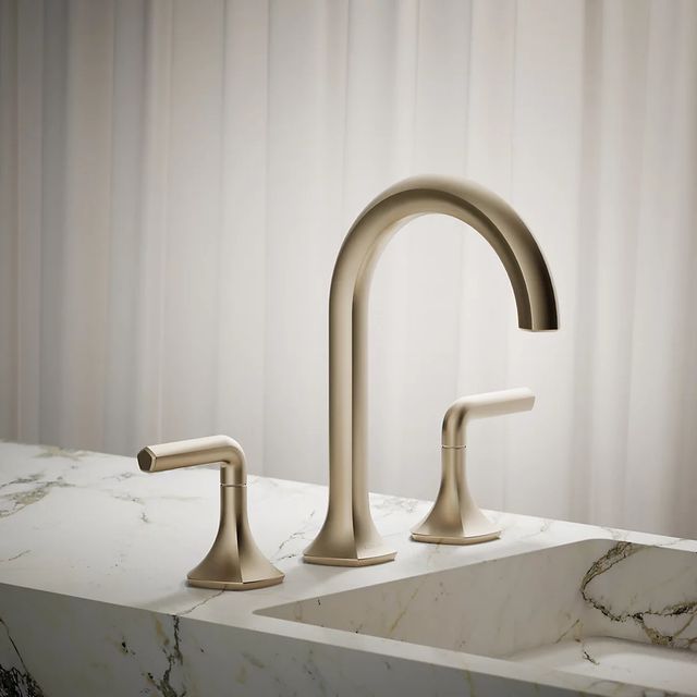 KOHLER® Occasion® Vibrant Brushed Bronze Lever Bathroom Sink Faucet Handles-3