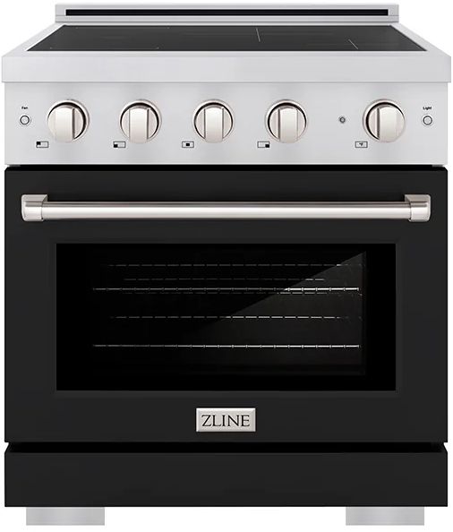 ZLINE Autograph Edition Paramount 30" Stainless Steel Pro Style Induction Range with Black Matte Door-0