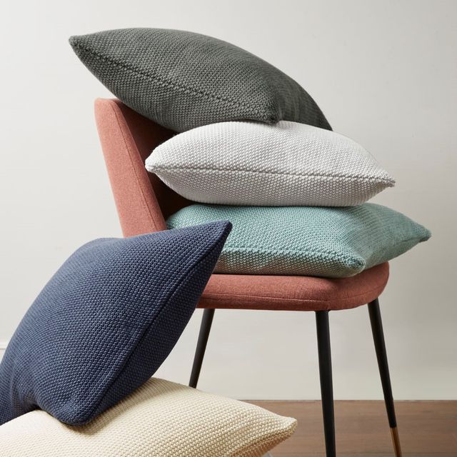 Olliix by INK+IVY Bree Knit Indigo 20" x 20" Square Pillow Cover-3