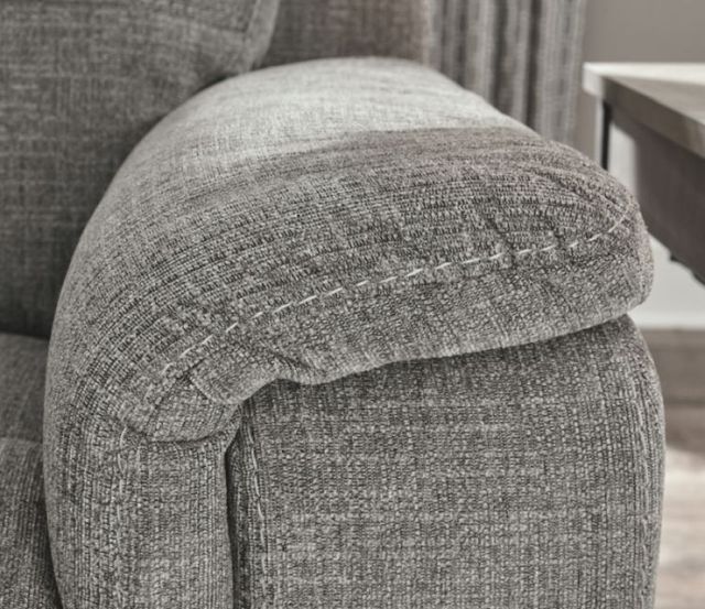Signature Design by Ashley® Mouttrie Smoke Power Reclining Loveseat with Adjustable Headrest-2