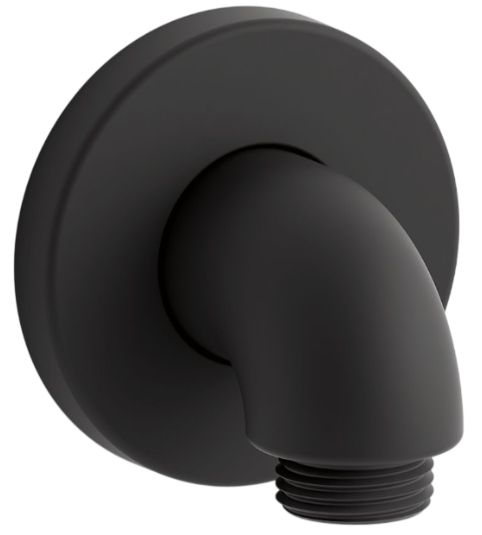 KOHLER® Purist® Stillness® Matte Black Wall-Mount Supply Elbow with Check Valve-0