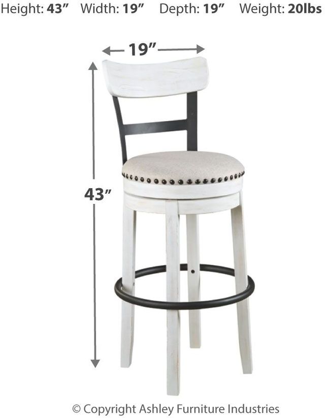 Signature Design by Ashley® Valebeck White Tall Swivel Barstool-3