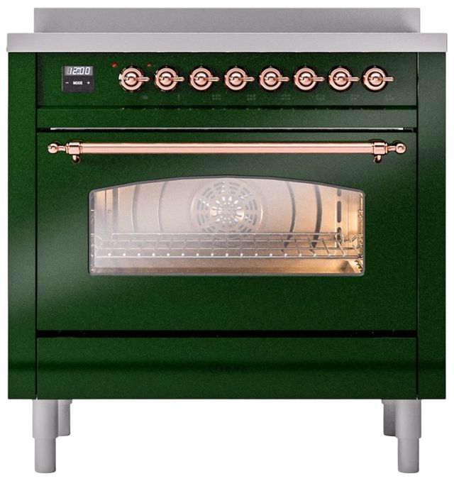 Ilve® Nostalgie II Series 36" Emerald Green Pro Style Induction Range-2