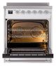 Ilve® Nostalgie II Noblesse 30'' White Pro Style Induction Range with Chrome Trim-2