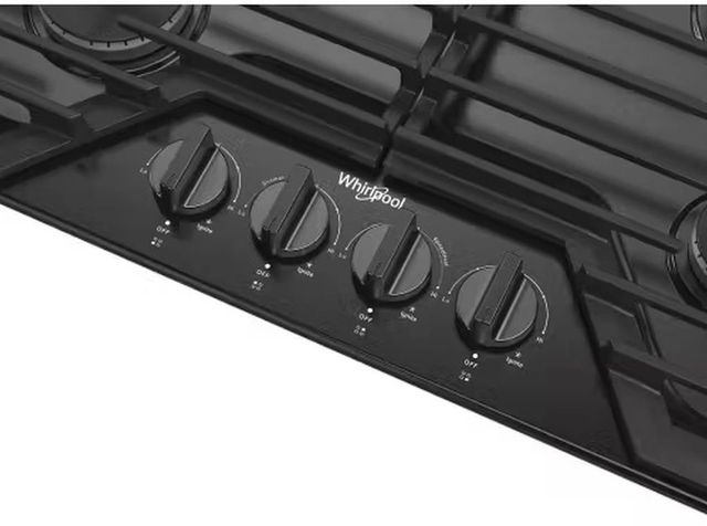 Whirlpool® 30" Black Stainless Steel Gas Cooktop-4