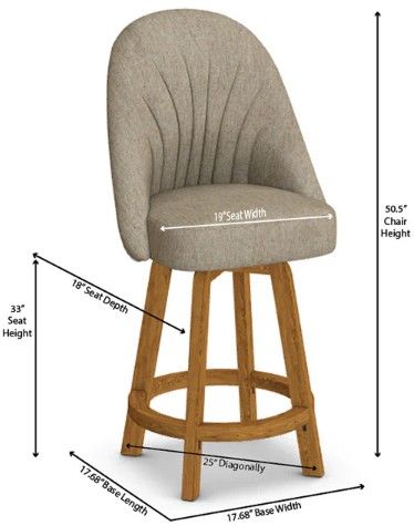 Chromcraft Customizable Landry Swivel Bar Height Dining Stool-2