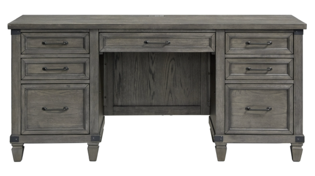 Intercon Foundry Brushed Pewter 66" Executive Desk-1