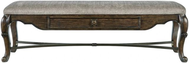Signature Design by Ashley® Maylee Dark Brown Upholstered Storage Bench-2
