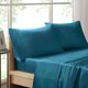 Olliix by Sleep Philosophy Teal Set of 2 King Case 300 Thread Count Liquid Cotton Pillow Case-0