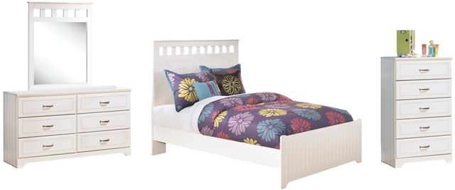 Signature Design by Ashley® Lulu 3-Piece White Full Panel Bed Set-0