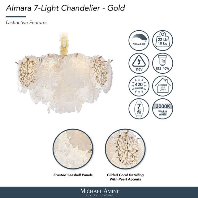 Michael Amini® Almara Gold 7-Light Chandelier-3