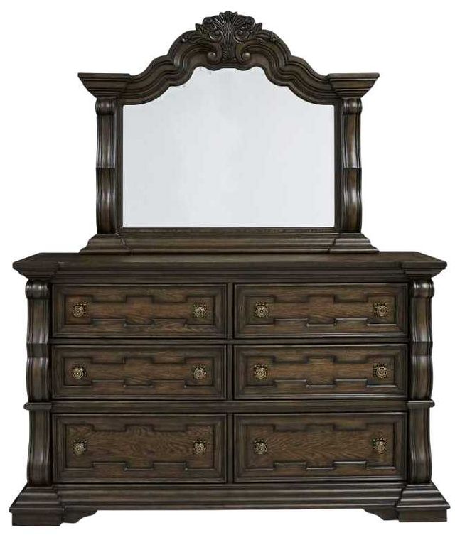 Signature Design by Ashley® Maylee Dark Brown Dresser and Mirror-1