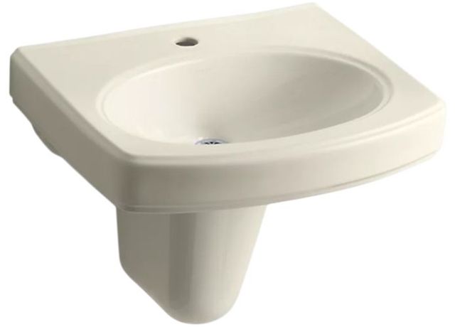 Kohler Pinoir® Almond 22" Oval Wall-Mount Bathroom Sink-0