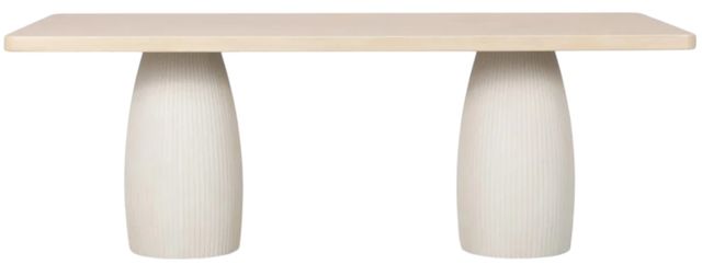 Modus Furniture Zinnia White Sand Dining Table with Ivory Base-2