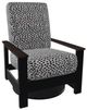 Telescope Casual Leeward Agra Classic/Black Fabric/Polymer Outdoor Cushion Swivel Hidden Rocker with Chestnut Rustic Arms-0