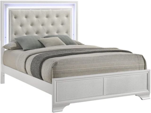 Crown Mark Lyssa Frost/Oat King Panel Bed-0