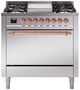 Ilve® Nostalgie II Series 36" Stainless Steel Pro Style Dual Fuel Range-0