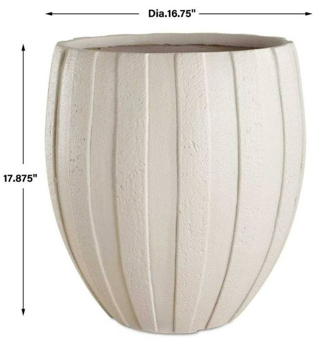 Uttermost® Ridgehaven White Ceramic Indoor-Outdoor Planter-2