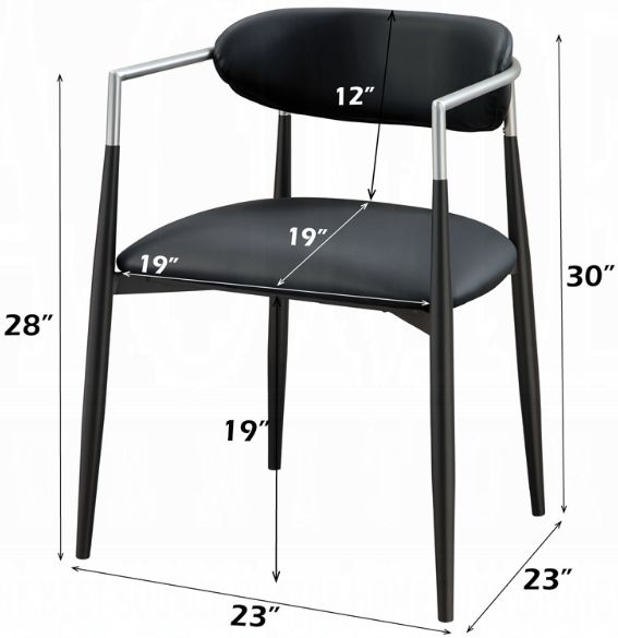 ACME Furniture Gavan 2-Piece Black Upholstered Arm Chair Set-2