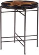 A & B Home Brown 20" Round Side Table with Black Frame-0