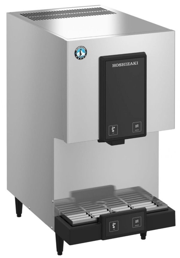 Hoshizaki OptiServe™ 17" 257 lb. Stainless Steel Air-Cooled Icemaker and Touchless Water Dispenser with Built In Storage Bin -1