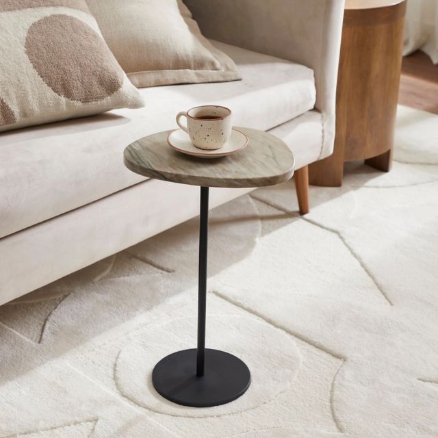 Renwil® Bethany Venezia Brown Side Table with Black Base-1