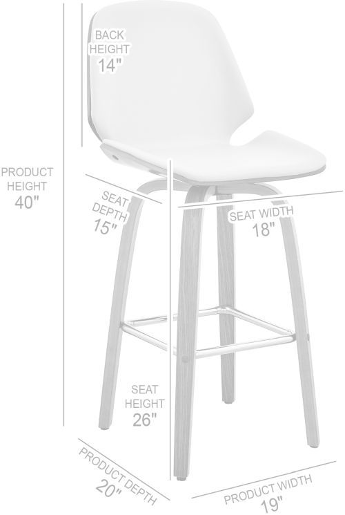 Armen Living Arabella Gray/Matte Black Bar Stool-2