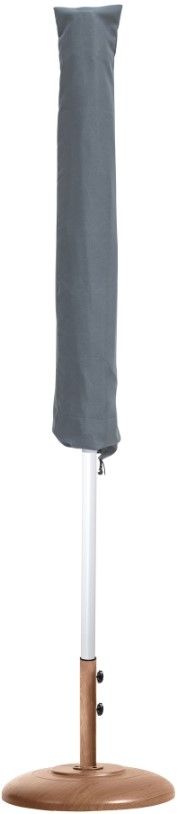Meridian Furniture Fiji Beige/Matte White/Teak Aluminum Outdoor Patio Umbrella and Base-2