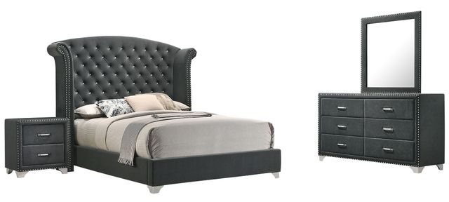 Coaster® Melody 4-Piece Gray Queen Bedroom Set-0