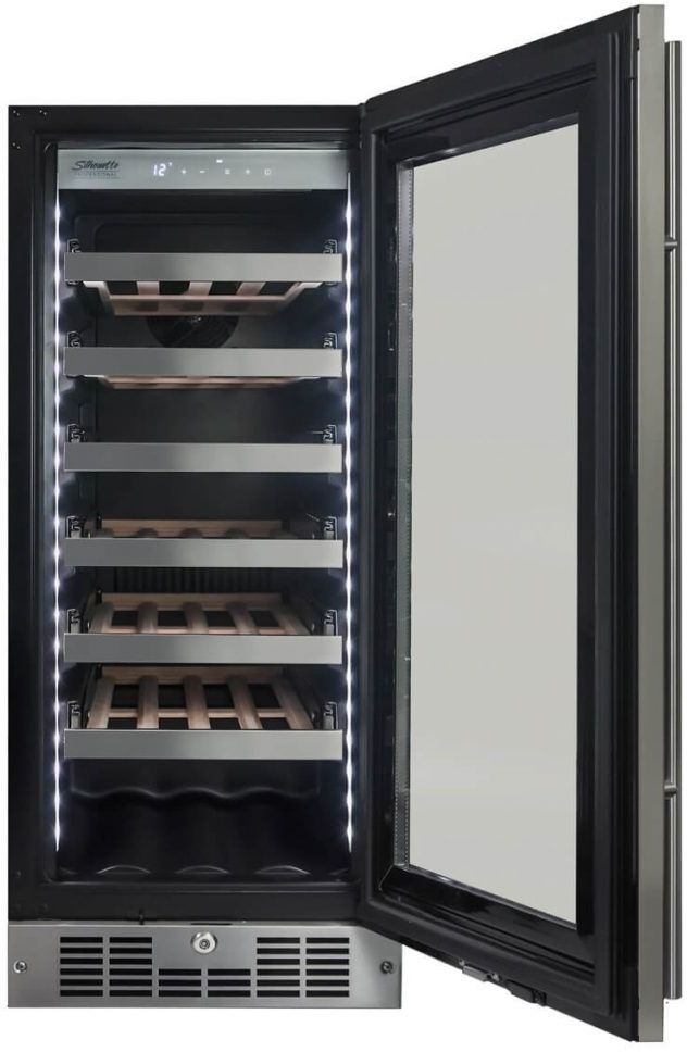 Sihouette® Tuscany 15" Stainless Steel Wine Cooler-1