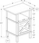 Monarch Specialties Inc. Washed Oak/Black Metal Accent Table -1