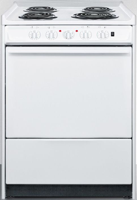 Summit® 24" White Slide-In Electric Range-0