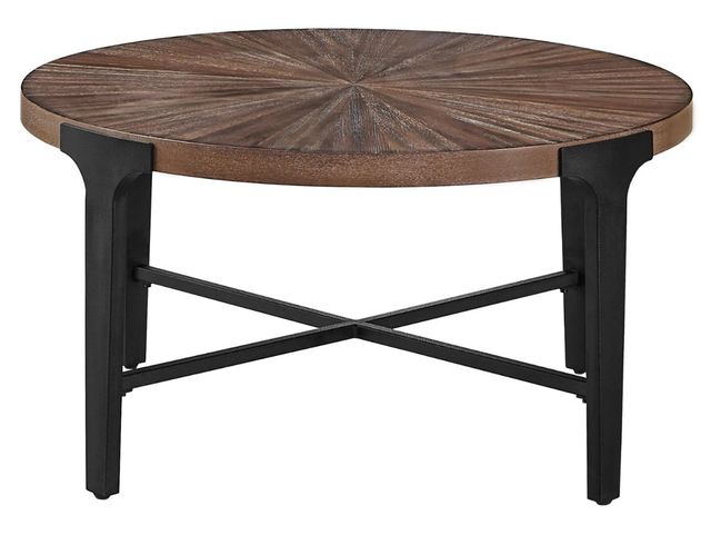 Steve Silver Co. Chevron Black/Cinnamon Round Coffee Table-2