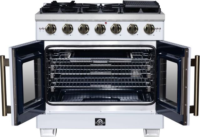 FORNO® Capriasca Series Alta Qualita 36" White Pro Style Gas Range-3