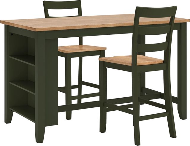 Signature Design by Ashley® Gesthaven 3-Piece Natural/Green Counter Height Dining Table Set-0