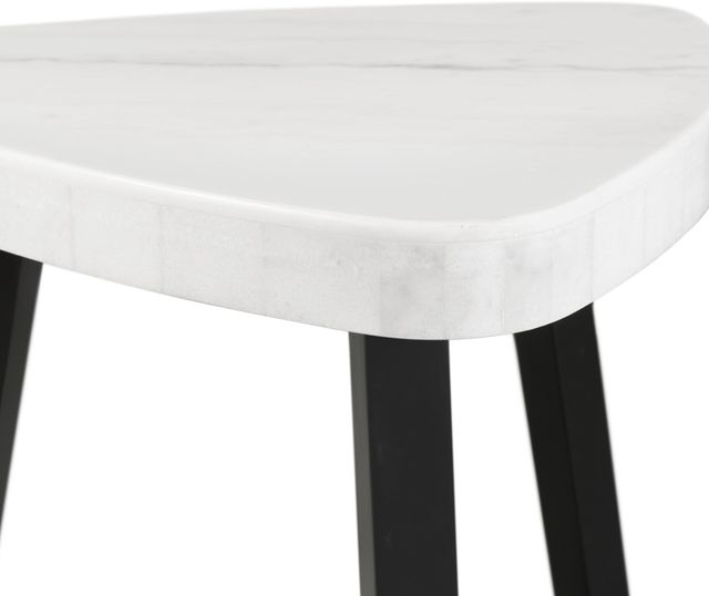 Elements International Trinity White End Table with Black Base-2